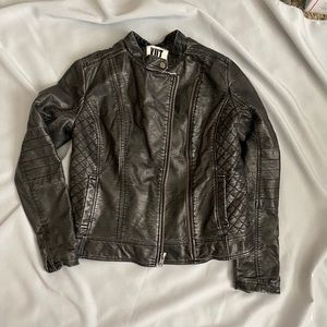 Faux leather moto jacket